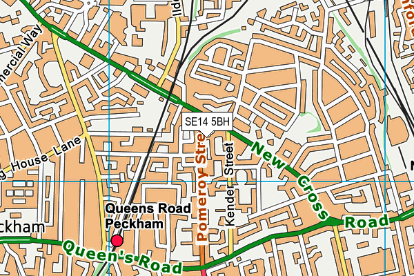 SE14 5BH map - OS VectorMap District (Ordnance Survey)