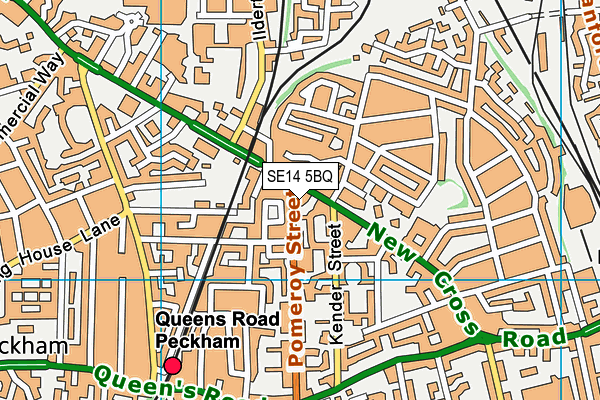 SE14 5BQ map - OS VectorMap District (Ordnance Survey)