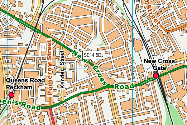 SE14 5DJ map - OS VectorMap District (Ordnance Survey)