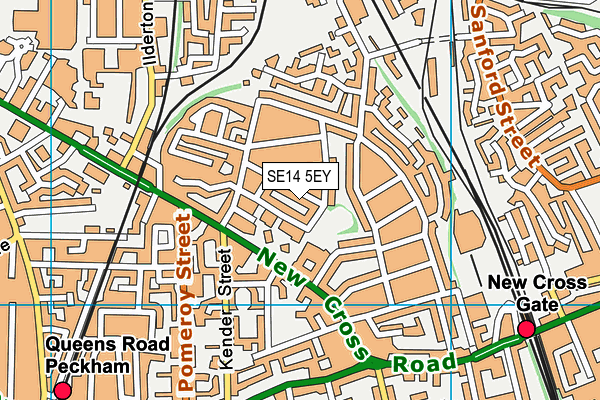 SE14 5EY map - OS VectorMap District (Ordnance Survey)