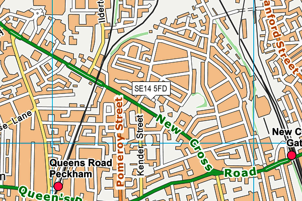 SE14 5FD map - OS VectorMap District (Ordnance Survey)