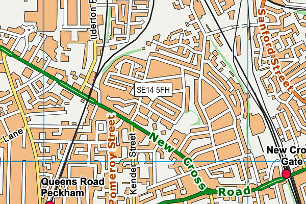 SE14 5FH map - OS VectorMap District (Ordnance Survey)