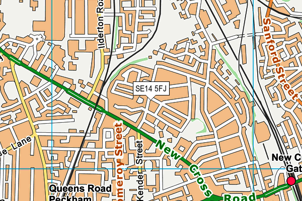 SE14 5FJ map - OS VectorMap District (Ordnance Survey) SE14 5FJ map - OS VectorMap District (Ordnance Survey)