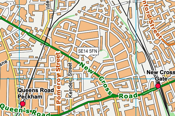 SE14 5FN map - OS VectorMap District (Ordnance Survey)