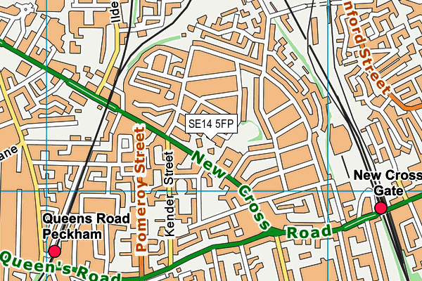 SE14 5FP map - OS VectorMap District (Ordnance Survey) SE14 5FP map - OS VectorMap District (Ordnance Survey)