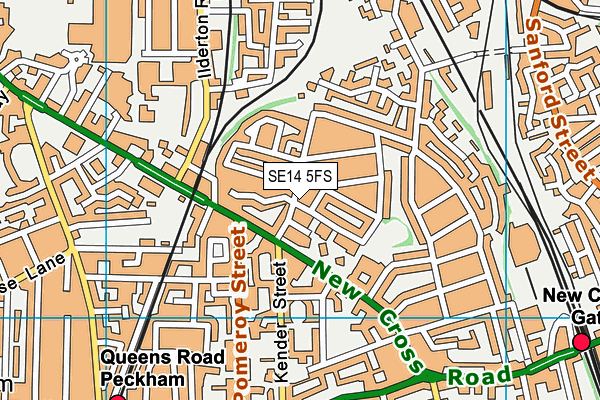 SE14 5FS map - OS VectorMap District (Ordnance Survey)