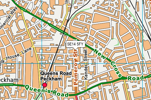 SE14 5FY map - OS VectorMap District (Ordnance Survey) SE14 5FY map - OS VectorMap District (Ordnance Survey)