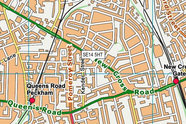 SE14 5HT map - OS VectorMap District (Ordnance Survey)