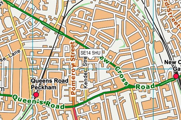 SE14 5HU map - OS VectorMap District (Ordnance Survey)