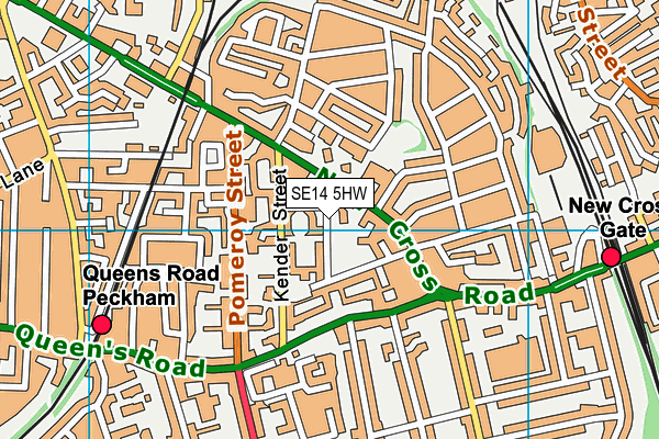 SE14 5HW map - OS VectorMap District (Ordnance Survey) SE14 5HW map - OS VectorMap District (Ordnance Survey)