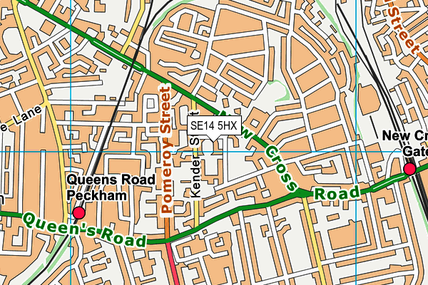 SE14 5HX map - OS VectorMap District (Ordnance Survey) SE14 5HX map - OS VectorMap District (Ordnance Survey)