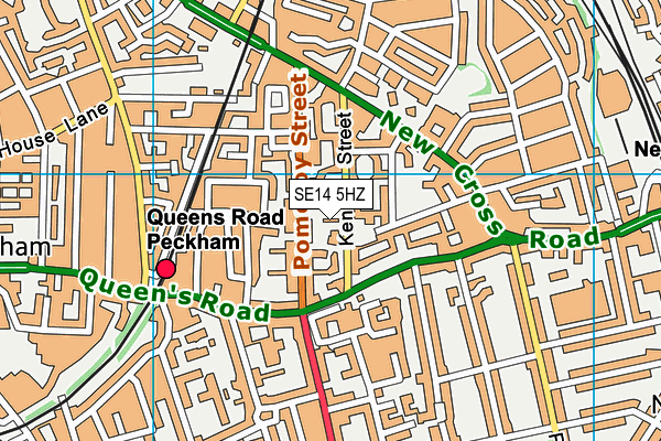 SE14 5HZ map - OS VectorMap District (Ordnance Survey) SE14 5HZ map - OS VectorMap District (Ordnance Survey)