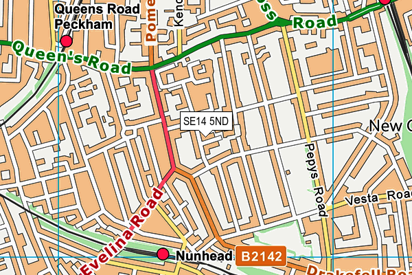SE14 5ND map - OS VectorMap District (Ordnance Survey) SE14 5ND map - OS VectorMap District (Ordnance Survey)