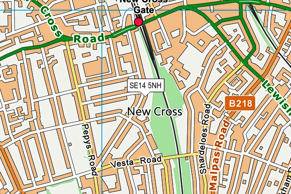 SE14 5NH map - OS VectorMap District (Ordnance Survey)