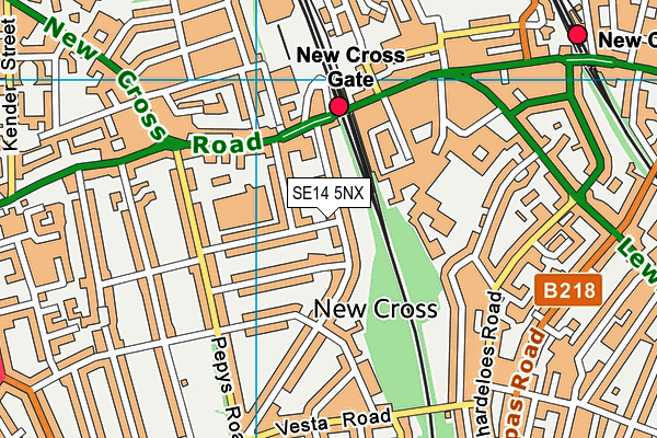 SE14 5NX map - OS VectorMap District (Ordnance Survey)