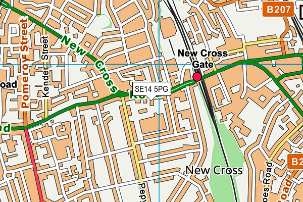 SE14 5PG map - OS VectorMap District (Ordnance Survey) SE14 5PG map - OS VectorMap District (Ordnance Survey)
