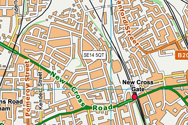 SE14 5QT map - OS VectorMap District (Ordnance Survey)