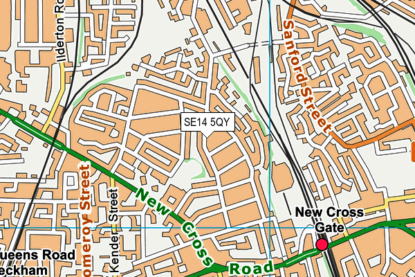 SE14 5QY map - OS VectorMap District (Ordnance Survey)