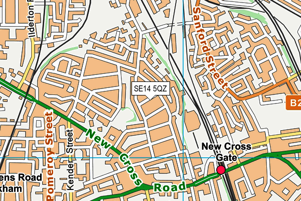 SE14 5QZ map - OS VectorMap District (Ordnance Survey)