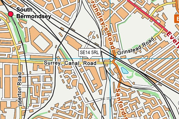 SE14 5RL map - OS VectorMap District (Ordnance Survey) SE14 5RL map - OS VectorMap District (Ordnance Survey)