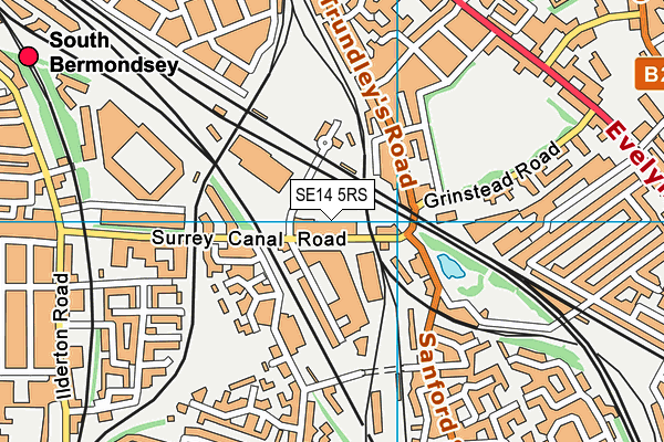 SE14 5RS map - OS VectorMap District (Ordnance Survey)