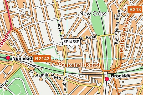 SE14 5SF map - OS VectorMap District (Ordnance Survey) SE14 5SF map - OS VectorMap District (Ordnance Survey)