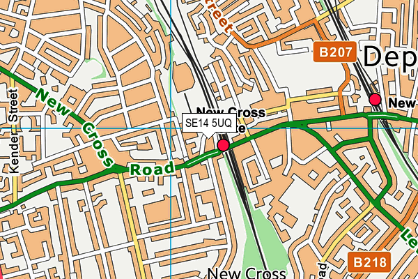 SE14 5UQ map - OS VectorMap District (Ordnance Survey)
