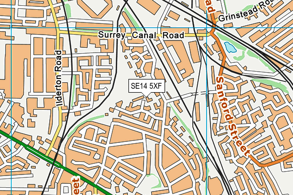 SE14 5XF map - OS VectorMap District (Ordnance Survey) SE14 5XF map - OS VectorMap District (Ordnance Survey)