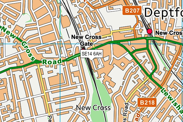 SE14 6AH map - OS VectorMap District (Ordnance Survey) SE14 6AH map - OS VectorMap District (Ordnance Survey)
