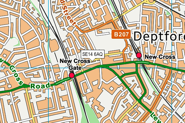 SE14 6AQ map - OS VectorMap District (Ordnance Survey)