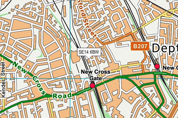 SE14 6BW map - OS VectorMap District (Ordnance Survey) SE14 6BW map - OS VectorMap District (Ordnance Survey)
