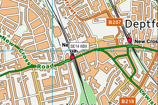 SE14 6BX map - OS VectorMap District (Ordnance Survey) SE14 6BX map - OS VectorMap District (Ordnance Survey)