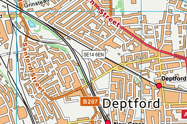 SE14 6EN map - OS VectorMap District (Ordnance Survey) SE14 6EN map - OS VectorMap District (Ordnance Survey)