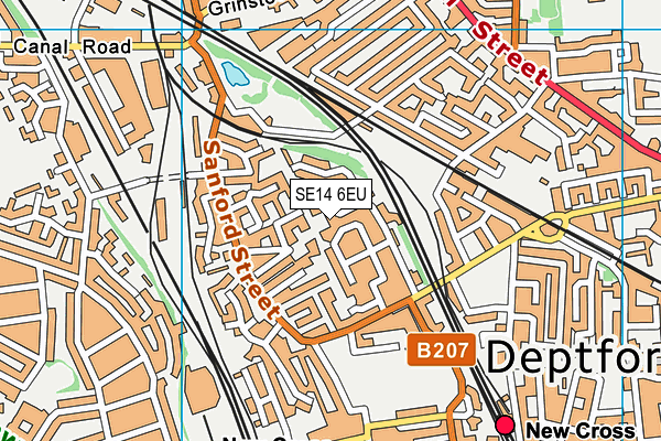 SE14 6EU map - OS VectorMap District (Ordnance Survey) SE14 6EU map - OS VectorMap District (Ordnance Survey)