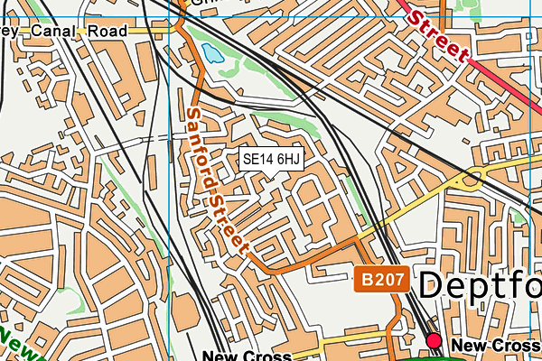SE14 6HJ map - OS VectorMap District (Ordnance Survey) SE14 6HJ map - OS VectorMap District (Ordnance Survey)
