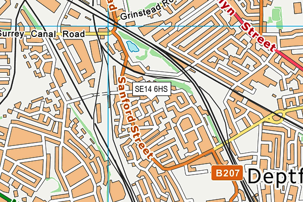 SE14 6HS map - OS VectorMap District (Ordnance Survey)