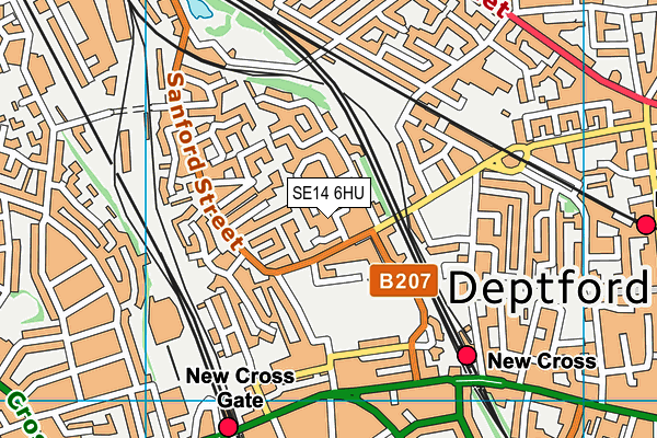 SE14 6HU map - OS VectorMap District (Ordnance Survey) SE14 6HU map - OS VectorMap District (Ordnance Survey)