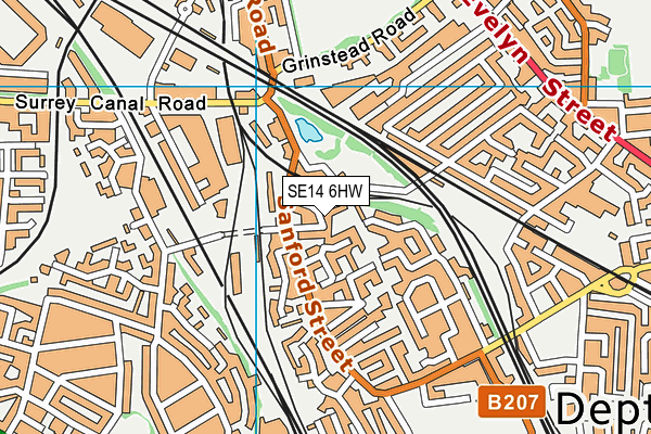 SE14 6HW map - OS VectorMap District (Ordnance Survey) SE14 6HW map - OS VectorMap District (Ordnance Survey)