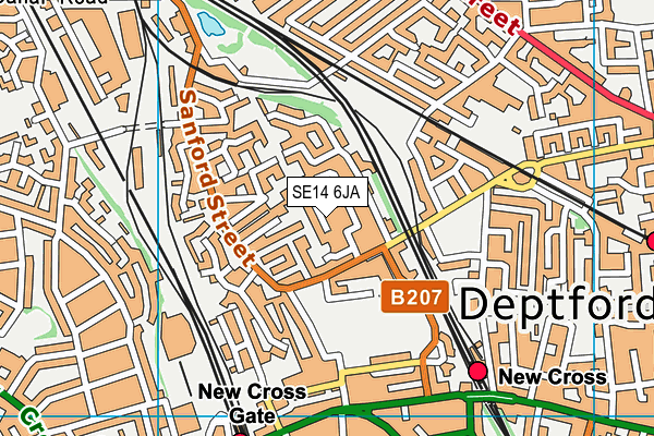 SE14 6JA map - OS VectorMap District (Ordnance Survey) SE14 6JA map - OS VectorMap District (Ordnance Survey)