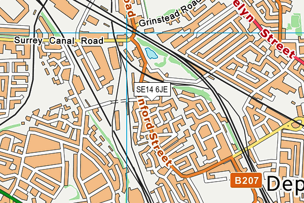 SE14 6JE map - OS VectorMap District (Ordnance Survey)
