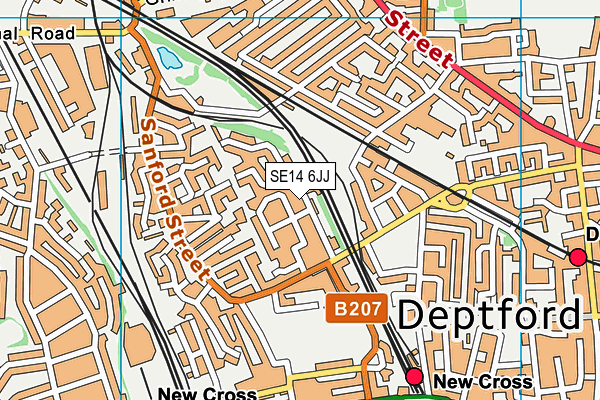 SE14 6JJ map - OS VectorMap District (Ordnance Survey) SE14 6JJ map - OS VectorMap District (Ordnance Survey)