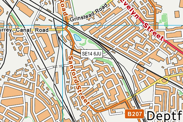 SE14 6JU map - OS VectorMap District (Ordnance Survey) SE14 6JU map - OS VectorMap District (Ordnance Survey)