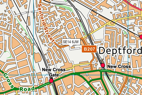 SE14 6JW map - OS VectorMap District (Ordnance Survey) SE14 6JW map - OS VectorMap District (Ordnance Survey)