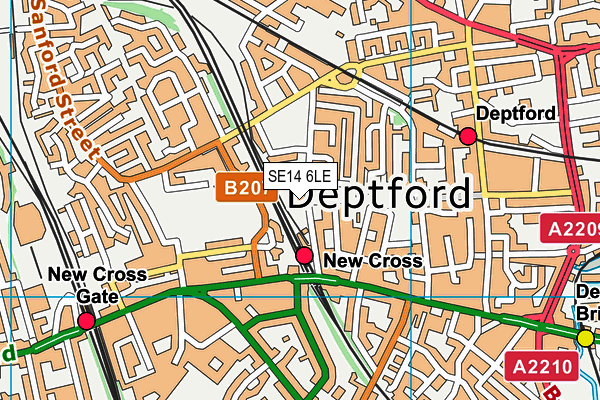 SE14 6LE map - OS VectorMap District (Ordnance Survey) SE14 6LE map - OS VectorMap District (Ordnance Survey)