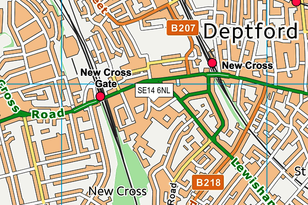 SE14 6NL map - OS VectorMap District (Ordnance Survey) SE14 6NL map - OS VectorMap District (Ordnance Survey)