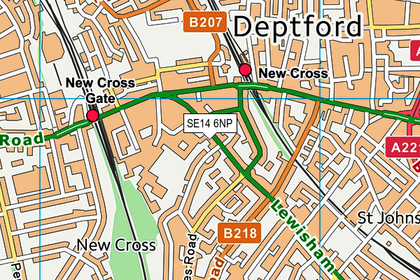 SE14 6NP map - OS VectorMap District (Ordnance Survey) SE14 6NP map - OS VectorMap District (Ordnance Survey)