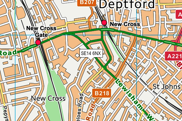 SE14 6NX map - OS VectorMap District (Ordnance Survey) SE14 6NX map - OS VectorMap District (Ordnance Survey)