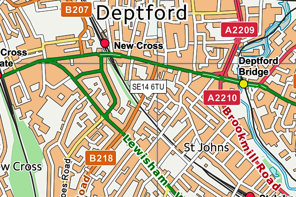 SE14 6TU map - OS VectorMap District (Ordnance Survey) SE14 6TU map - OS VectorMap District (Ordnance Survey)
