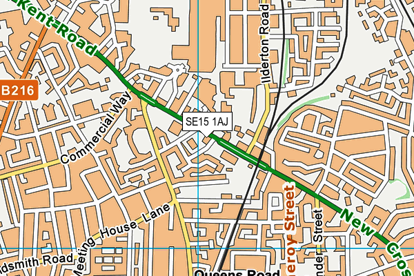 SE15 1AJ map - OS VectorMap District (Ordnance Survey) SE15 1AJ map - OS VectorMap District (Ordnance Survey)