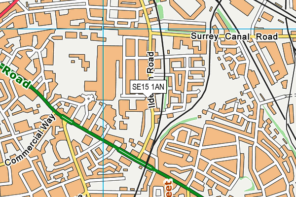 SE15 1AN map - OS VectorMap District (Ordnance Survey) SE15 1AN map - OS VectorMap District (Ordnance Survey)
